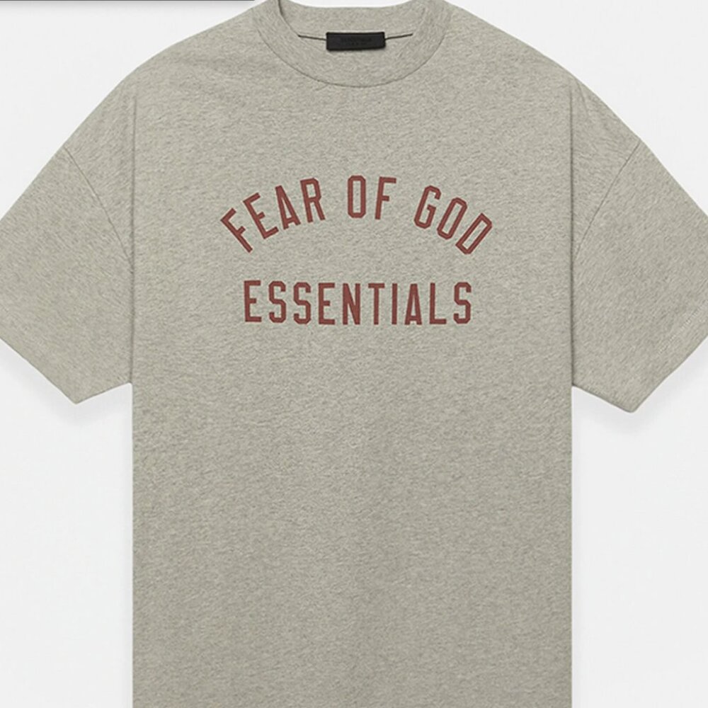 Fear of God Essentials Dark Heather Oatmeal Crew Neck T-Shirt